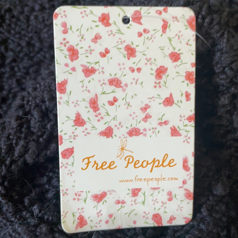 NWT Free People cropped black popcorn sweater XS - Picture 6 of 9